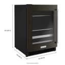 24" Beverage Center with Glass Door and Metal-Front Racks and PrintShield™ Finish view 5