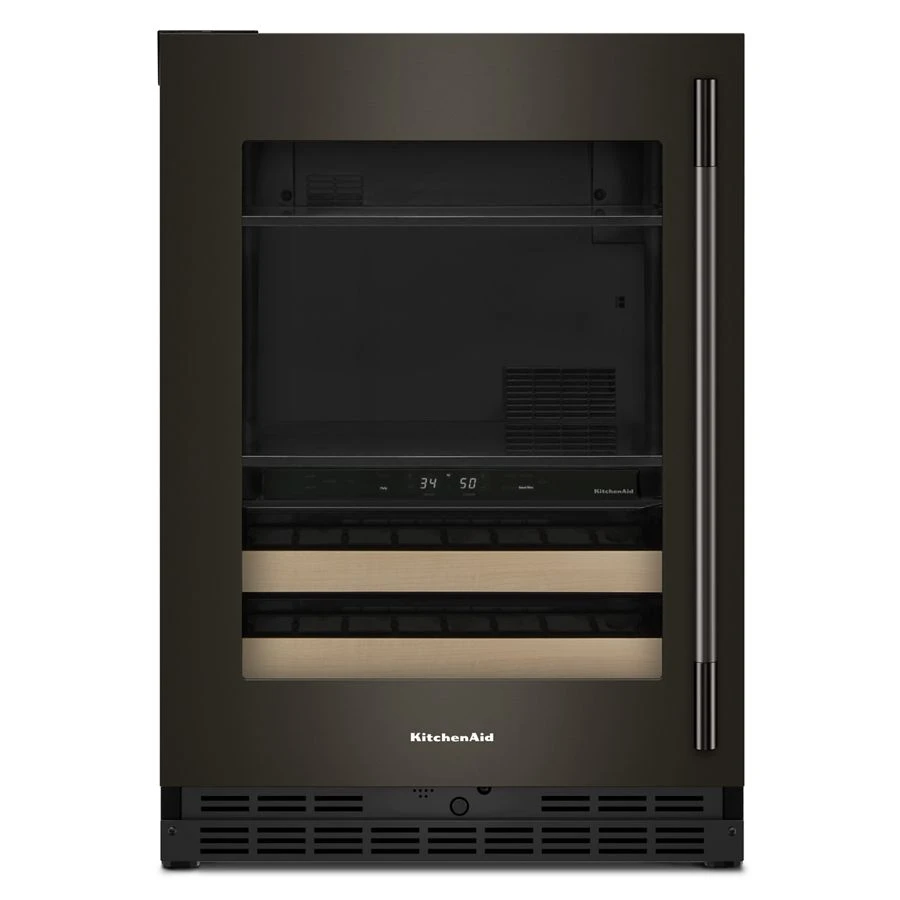 4.8 Cu. Ft. 24-Inch Beverage Center with 14-Wine Bottle Capacity and Wood-Front Racks in