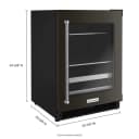 24" Beverage Center with Glass Door and Metal-Front Racks view 4