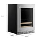 24" Beverage Center With Glass Door And Wood-front Racks view 3