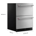 24" Stainless Steel Undercounter Double-Drawer Refrigerator/Freezer view 3