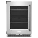 24" Undercounter Refrigerator with Glass Door and Shelves with Metallic Accents view 1