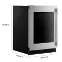 5.2 Cu. Ft. 24-Inch Undercounter Refrigerator with Glass Door and Motion-Activated LED Lighting in Stainless Steel view 3