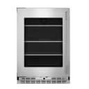24" Undercounter Refrigerator With Glass Door And Shelves With Metallic Accents view 1