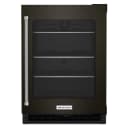 24" Undercounter Refrigerator with Glass Door and Shelves with Metallic Accents and PrintShield Finish view 1