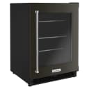 24" Undercounter Refrigerator with Glass Door and Shelves with Metallic Accents and PrintShield Finish view 3