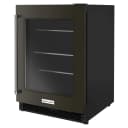 24" Undercounter Refrigerator with Glass Door and Shelves with Metallic Accents and PrintShield Finish view 2