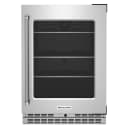 24" Undercounter Refrigerator with Glass Door and Shelves with Metallic Accents view 1