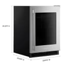 5.2 Cu. Ft. 24-Inch Undercounter Refrigerator with Glass Door and Motion-Activated LED Lighting in Stainless Steel view 3