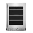 24" Undercounter Refrigerator With Glass Door And Shelves With Metallic Accents view 1