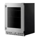24" Undercounter Refrigerator With Glass Door And Shelves With Metallic Accents view 4