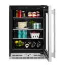 24" Undercounter Refrigerator With Glass Door And Shelves With Metallic Accents view 2