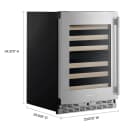 24" Undercounter Wine Cellar With Full-extension Wood-front Racks view 4