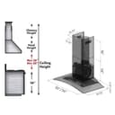 36" Convertible Vent Wall Mount Range Hood  & Glass - 36 inch view 9