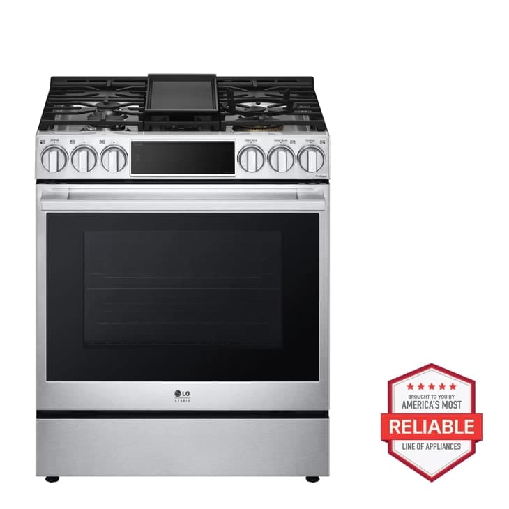 LG STUDIO 6.3 cu. ft. Smart wi-fi Dual Fuel Slide-in Range with ProBake Convection® and EasyClean®