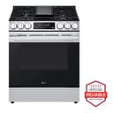 5.8 Cu.ft. Smart Gas Single Oven Slide-in Range, Air Fry, Fan Convection, Easyclean®, Self Clean, Thinq®, Printproof® Stainless Steel - New Handle view 1