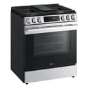5.8 Cu.ft. Smart Gas Single Oven Slide-in Range, Air Fry, Fan Convection, Easyclean®, Self Clean, Thinq®, Printproof® Stainless Steel - New Handle view 2