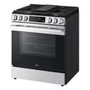 5.8 Cu.ft. Smart Gas Single Oven Slide-in Range, Air Fry, Fan Convection, Easyclean®, Self Clean, Thinq®, Printproof® Stainless Steel - New Handle view 3