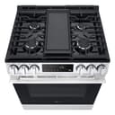 5.8 Cu.ft. Smart Gas Single Oven Slide-in Range, Air Fry, Fan Convection, Easyclean®, Self Clean, Thinq®, Printproof® Stainless Steel - New Handle view 4