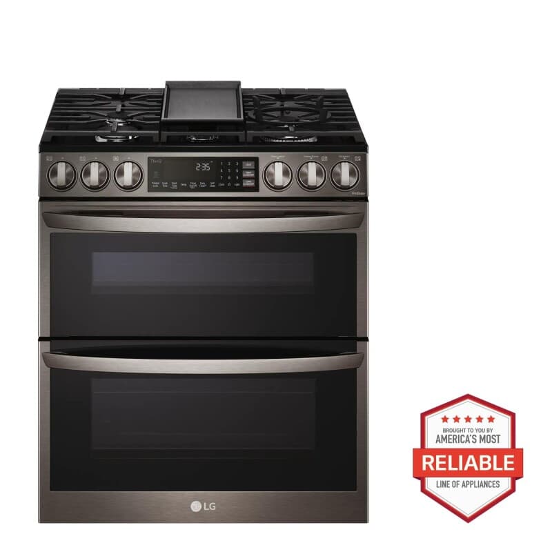 LG 6.9 Cu. Ft. Smart Gas Double Oven Slide-in Range With Instaview®, Probake® Convection, Air Fry, And Air Sous Vide