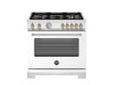 36 inch Dual Fuel Range, 5 Burner, Electric Oven - Gold Accents view 1