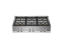 36 Gas Rangetop 6 brass burners view 1