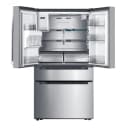 Smart 21.6-cu ft 4-Door Counter-Depth French Door Refrigerator with Dual Ice Maker (Stainless Steel) view 2