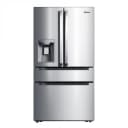 Smart 21.6-cu ft 4-Door Counter-Depth French Door Refrigerator with Dual Ice Maker (Stainless Steel) view 1