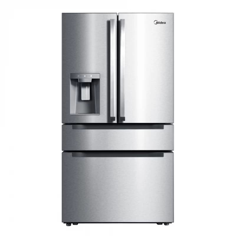 Smart 21.6-cu ft 4-Door Counter-Depth French Door Refrigerator with Dual Ice Maker (Stainless Steel)