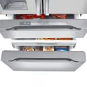 Smart 21.6-cu ft 4-Door Counter-Depth French Door Refrigerator with Dual Ice Maker (Stainless Steel) view 4