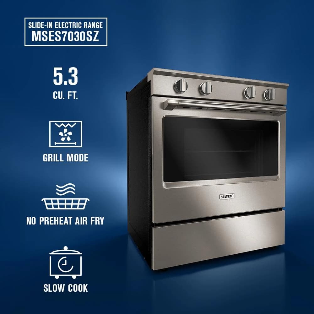 30-Inch Wide Slide-In Electric Range with Grill Mode and No Preheat Air Fry - 5.3 Cu. Ft.