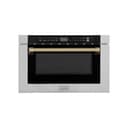 Autograph Edition 24" 1.2 cu. ft. Built-in Microwave Drawer with a Traditional Handle and Champagne Bronze Accents view 3