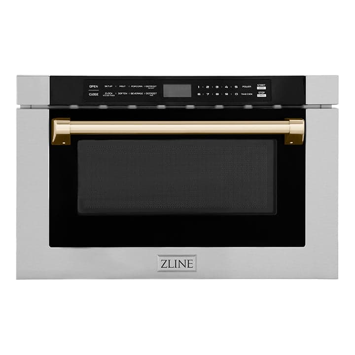 Autograph Edition 24" 1.2 cu. ft. Built-in Microwave Drawer with a Traditional Handle and Gold Accents