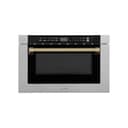 Autograph Edition 24" 1.2 cu. ft. Built-in Microwave Drawer with a Traditional Handle and Champagne Bronze Accents view 3