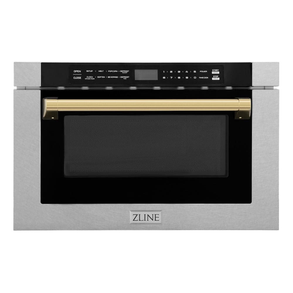 Autograph Edition 24" 1.2 cu. ft. Built-in Microwave Drawer with a Traditional Handle and Gold Accents