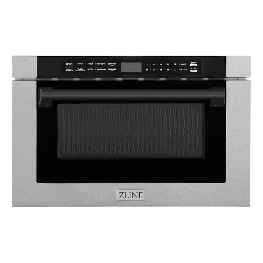 Autograph Edition 24" 1.2 cu. ft. Built-in Microwave Drawer with a Traditional Handle and Matte Black Accents