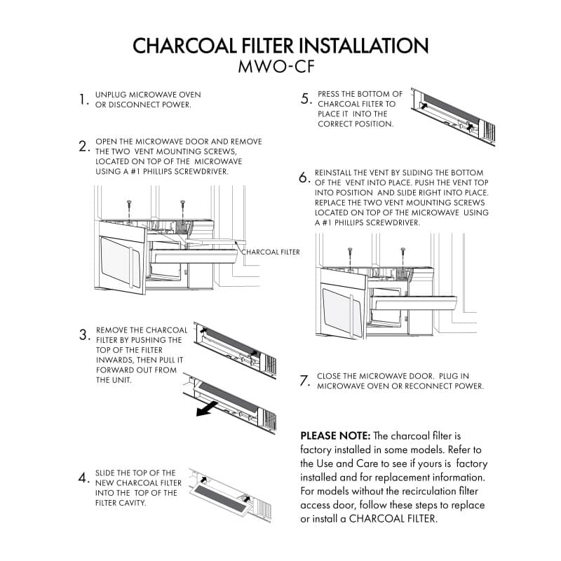 Over the Range Microwave Charcoal Filters