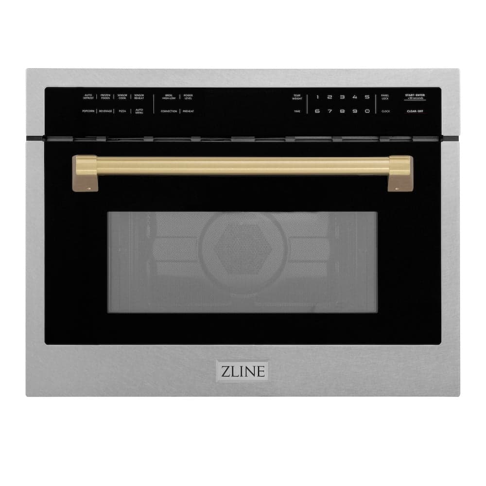 AutographEdition 24" 1.6 cu ft. Built-in Convection Microwave Oven in Fingerprint Resistant Stainless Steel with Champagne Bronze Accents