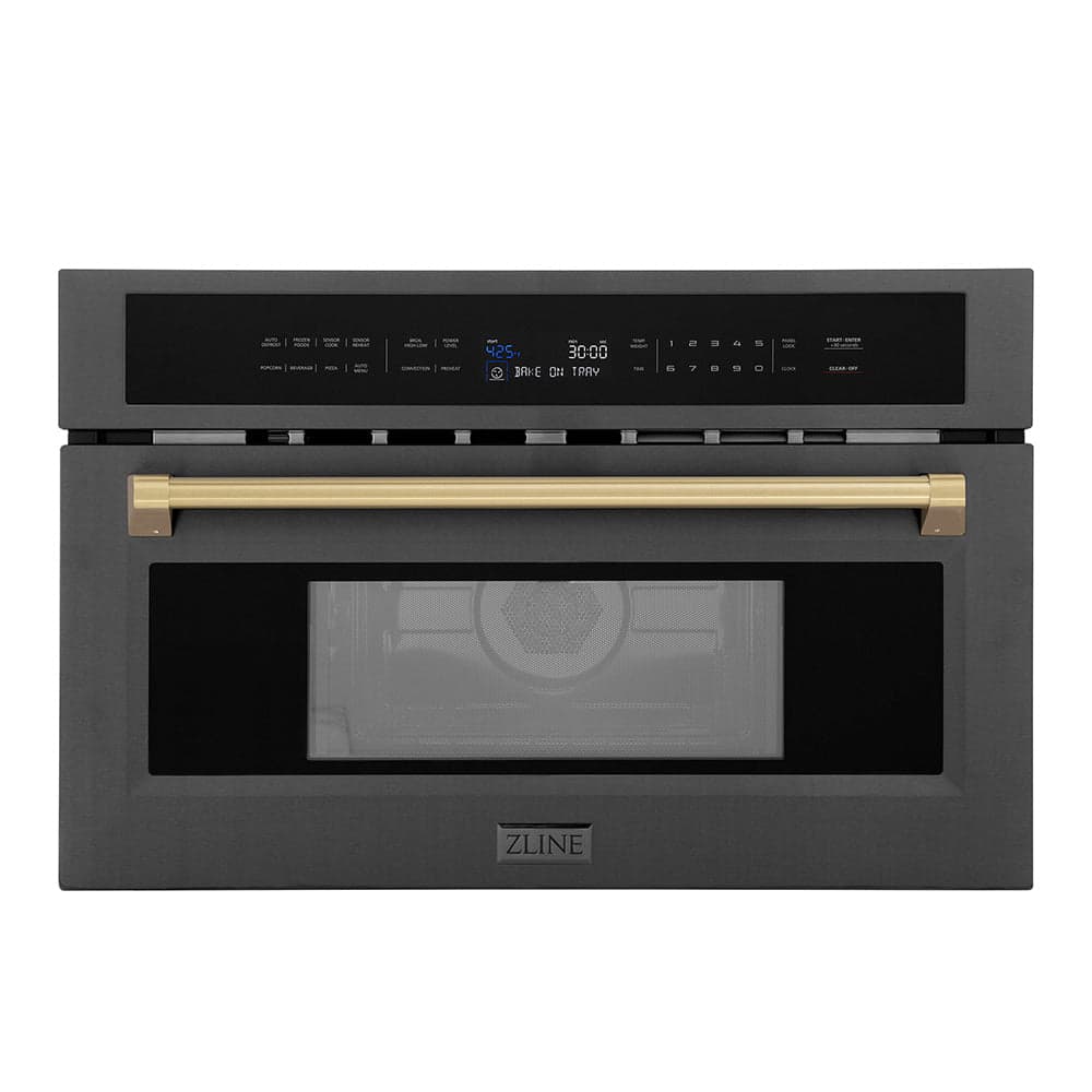 Autograph Edition 30” 1.6 cu ft. Built-in Convection Microwave Oven and Champagne Bronze Accents
