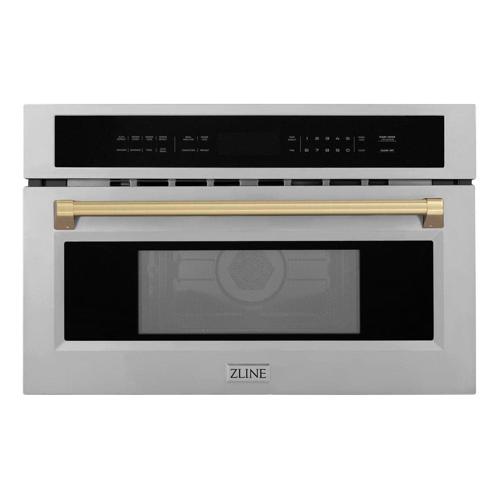 Autograph Edition 30” 1.6 cu ft. Built-in Convection Microwave Oven and Champagne Bronze Accents