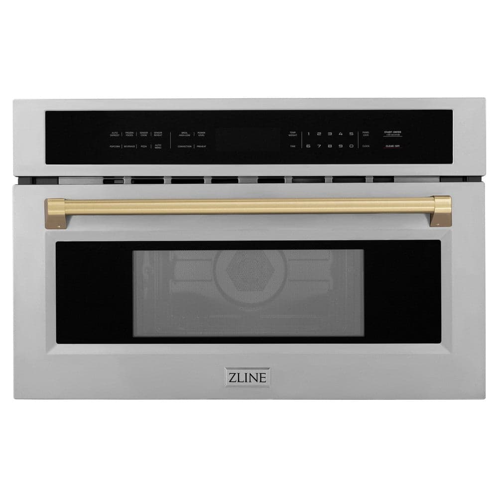 Autograph Edition 30” 1.6 cu ft. Built-in Convection Microwave Oven and Champagne Bronze Accents