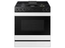 Bespoke 6.0 cu. ft. Smart Slide-In Gas Range with Smart Oven Camera Illuminated Precision Knobs in White Glass view 1