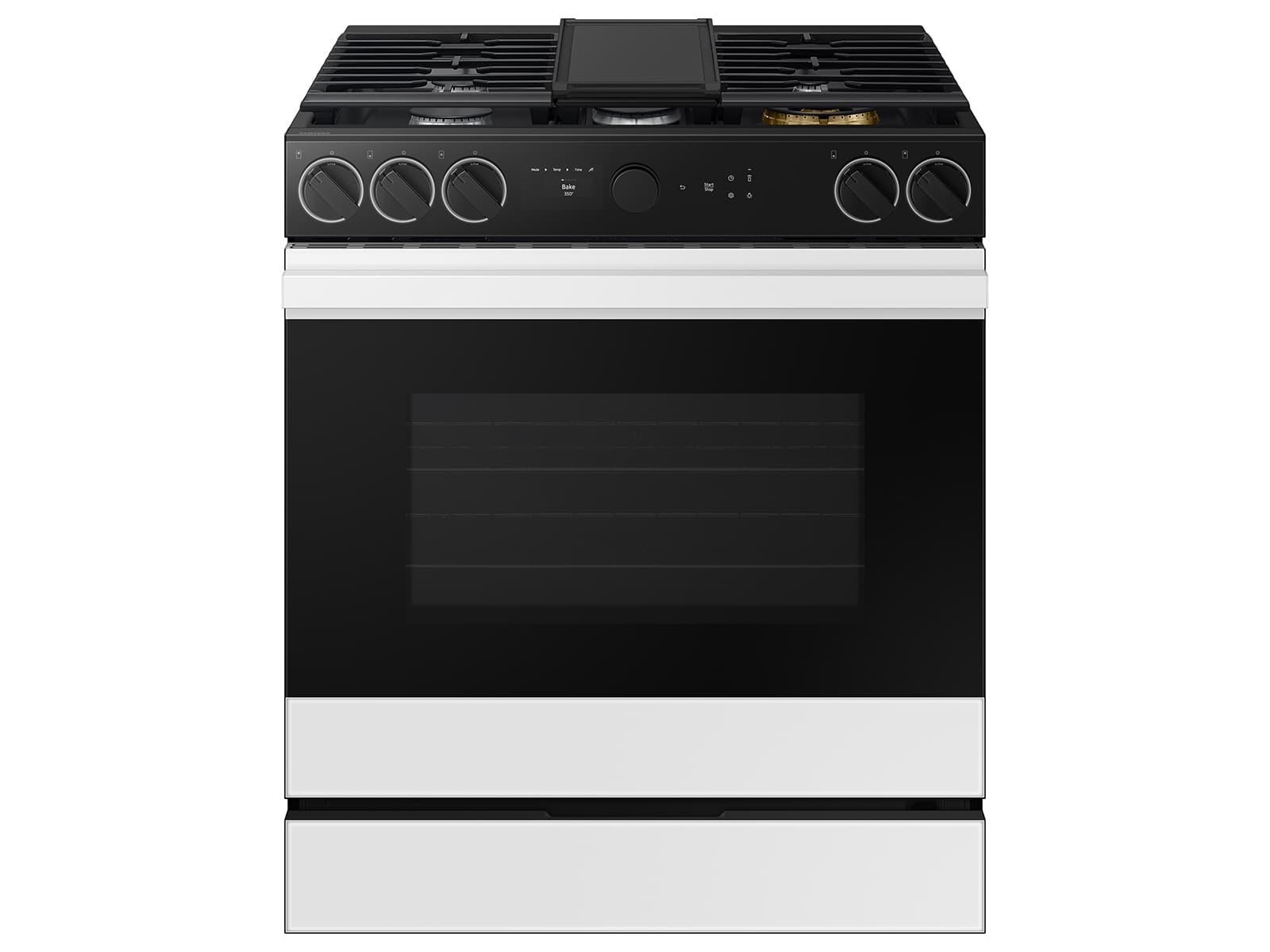 Bespoke 6.0 cu. ft. Smart Slide-In Gas Range with Smart Oven Camera Illuminated Precision Knobs in White Glass