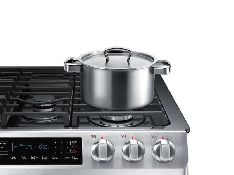 Samsung 5.8 cu. ft. Slide-in Gas Range with Convection in Stainless Steel