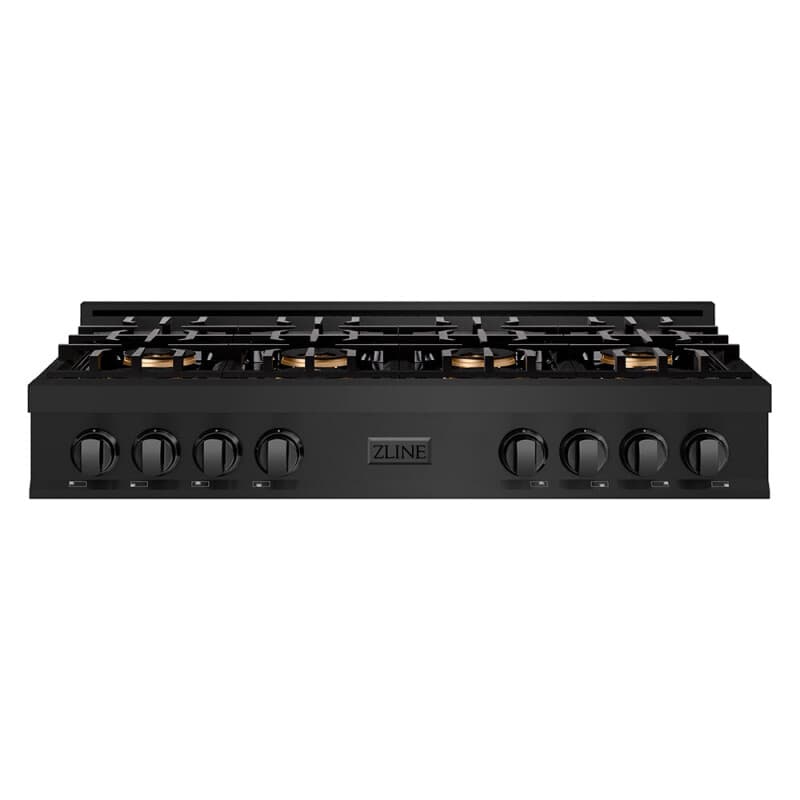 ZLINE 48 in. Classic Gas Rangetop with 8 Burner DuoPro™ Cooktop in Black Stainless Steel (PCRTB-48)