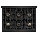 ZLINE Autograph Edition 36 in. Classic Gas Rangetop with 6 Burner DuoPro™ Cooktop in Black Stainless Steel and Polished Gold Accents (PCRTBZ-36-G) view 2