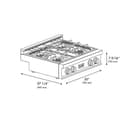 ZLINE 30 in. Classic Gas Rangetop with 4 Burner DuoPro™ Cooktop in Satin Stainless Steel (PCRTS-30) view 9