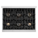 ZLINE Autograph Edition 36 in. Classic Gas Rangetop with 6 Burner DuoPro™ Cooktop in Satin Stainless Steel and Champagne Bronze Accents (PCRTSZ-36-CB) view 2