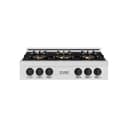 ZLINE Autograph Edition 36 in. Classic Gas Rangetop with 6 Burner DuoPro™ Cooktop in Satin Stainless Steel and Matte Black Accents (PCRTSZ-36-MB) view 1