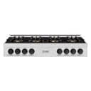 ZLINE Autograph Edition 48 in. Classic Gas Rangetop with 8 Burner DuoPro™ Cooktop in Satin Stainless Steel and Matte Black Accents (PCRTSZ-48-MB) view 1